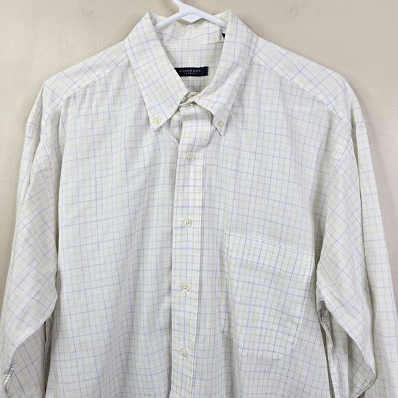 Burberry London American Made LS Gingham Print Button Down Dress Shirt 16.5 - Picture 3 of 7